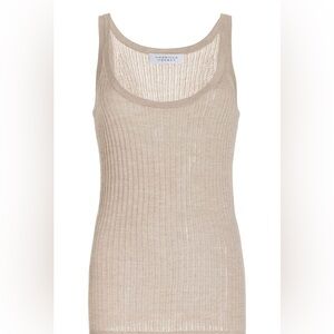 Gabriela Hearst Nevin Pointelle Knit Tank Top in Oatmeal Cashmere Silk